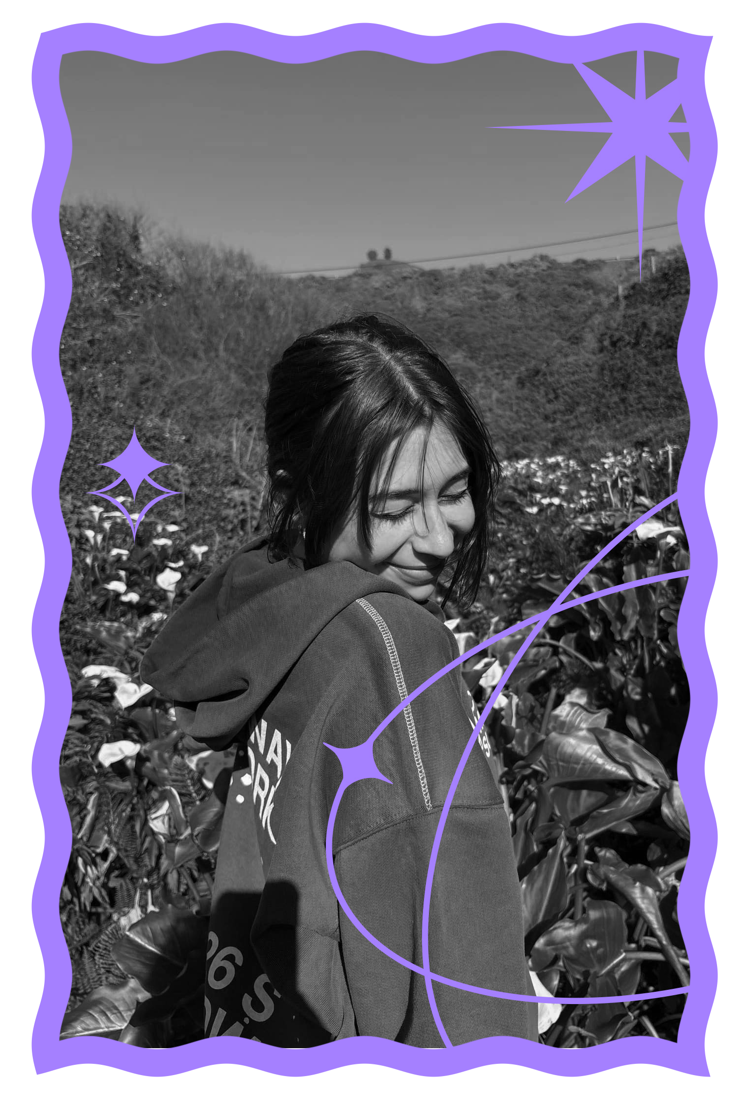 Watercolour frame with lilies illustration